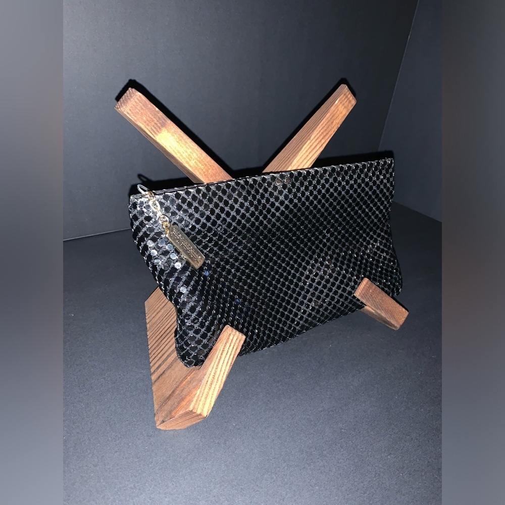 Whiting & Davis International, Black Metal Mesh Wallet/ Zip up Clutch/ Bag
